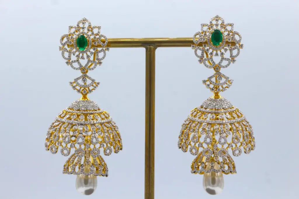 Gold Jhumka Earrings